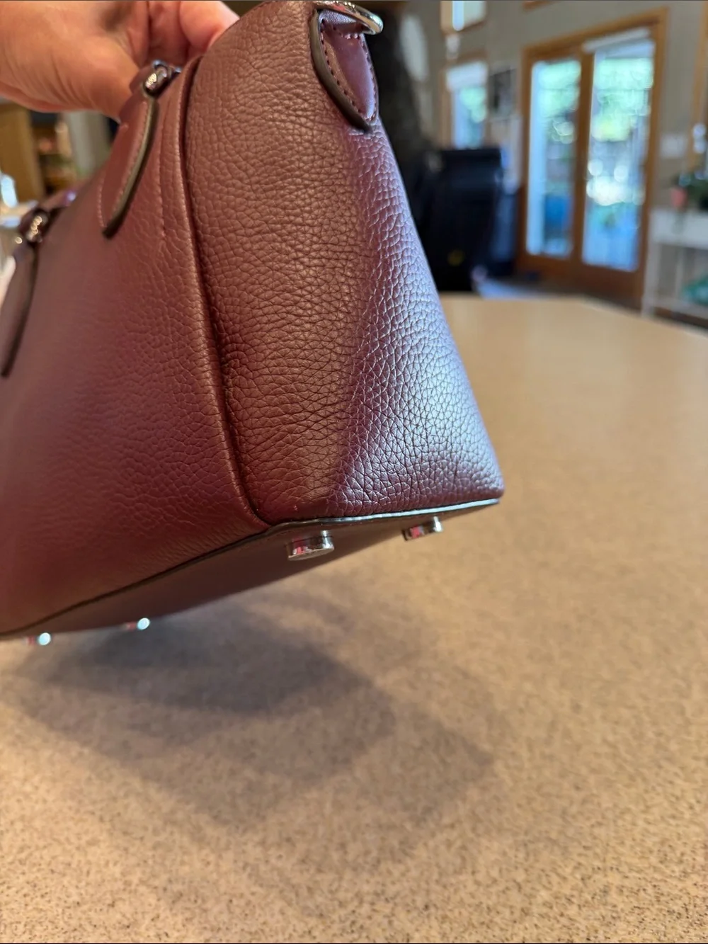 NWT Michael Kors Sienna Merlot Md messenger Leather Satchel Silver hard ware